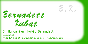 bernadett kubat business card